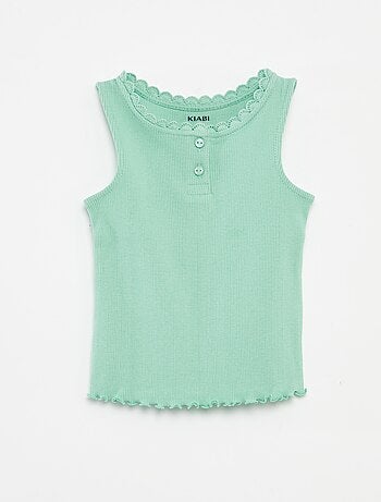 Camiseta de tirantes de punto de canalé