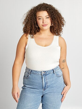 Camiseta de tirantes de punto de canalé