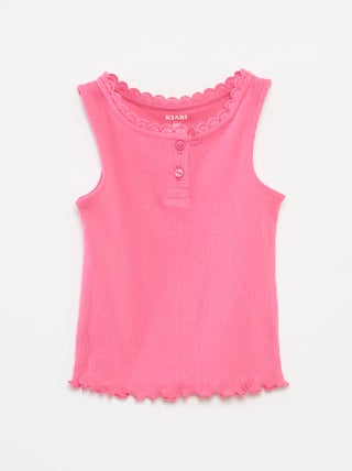 Camiseta de tirantes de punto de canalé