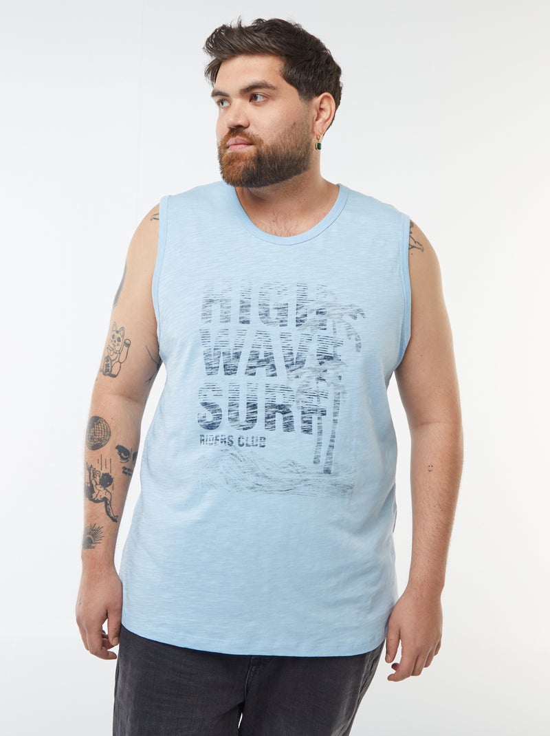 Camiseta de tirantes de punto estampada AZUL - Kiabi