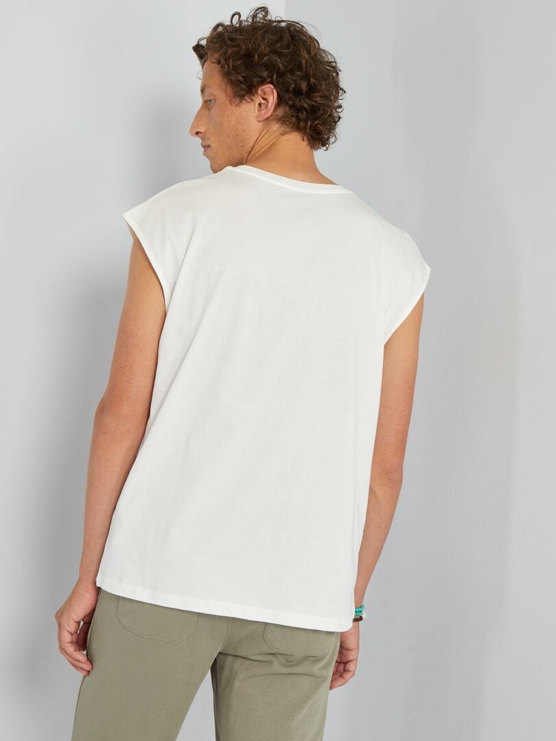 Camiseta de tirantes de punto estampada Blanco - Kiabi