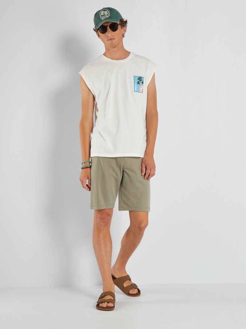 Camiseta de tirantes de punto estampada Blanco - Kiabi