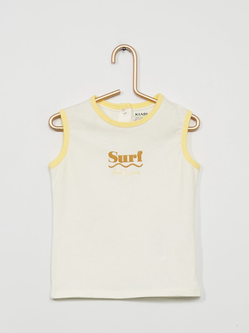 Camiseta de tirantes de punto estampada BLANCO - Kiabi