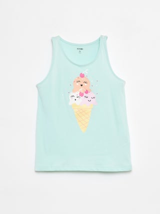 Camiseta de tirantes de punto estampado