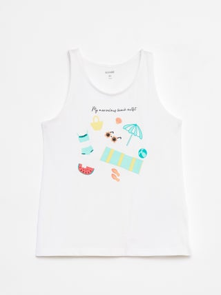 Camiseta de tirantes de punto estampado