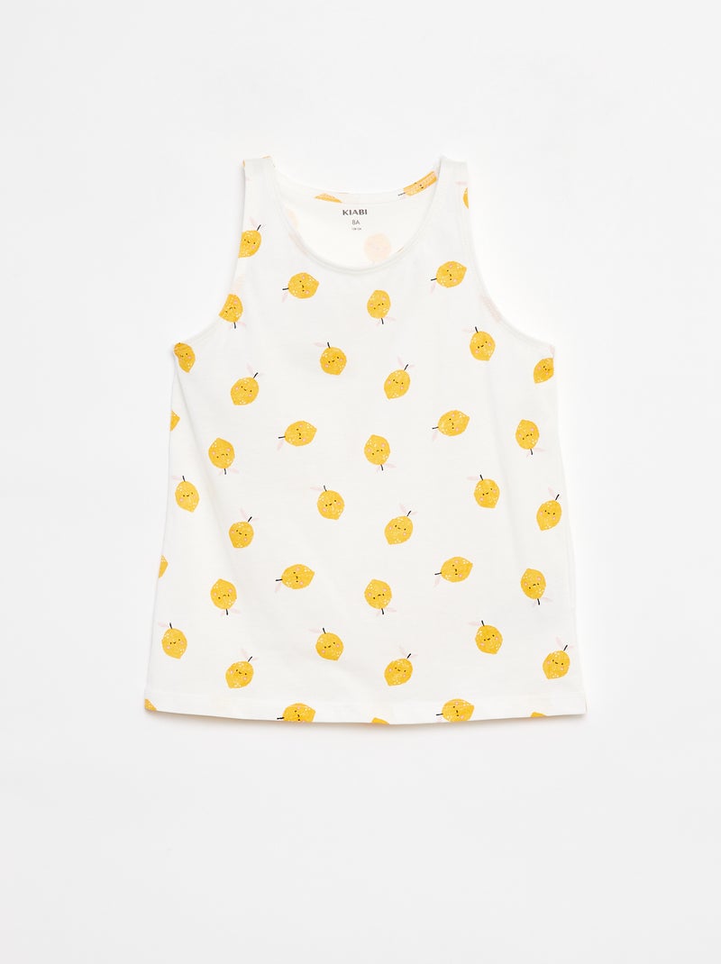 Camiseta de tirantes de punto estampado BLANCO - Kiabi