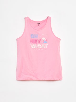 Camiseta de tirantes de punto estampado