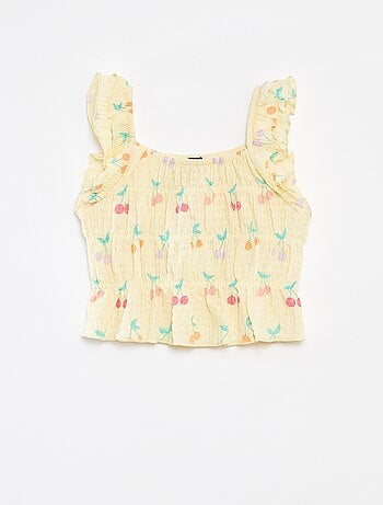 Camiseta de tirantes de punto gofrado