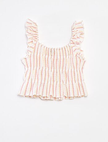 Camiseta de tirantes de punto gofrado