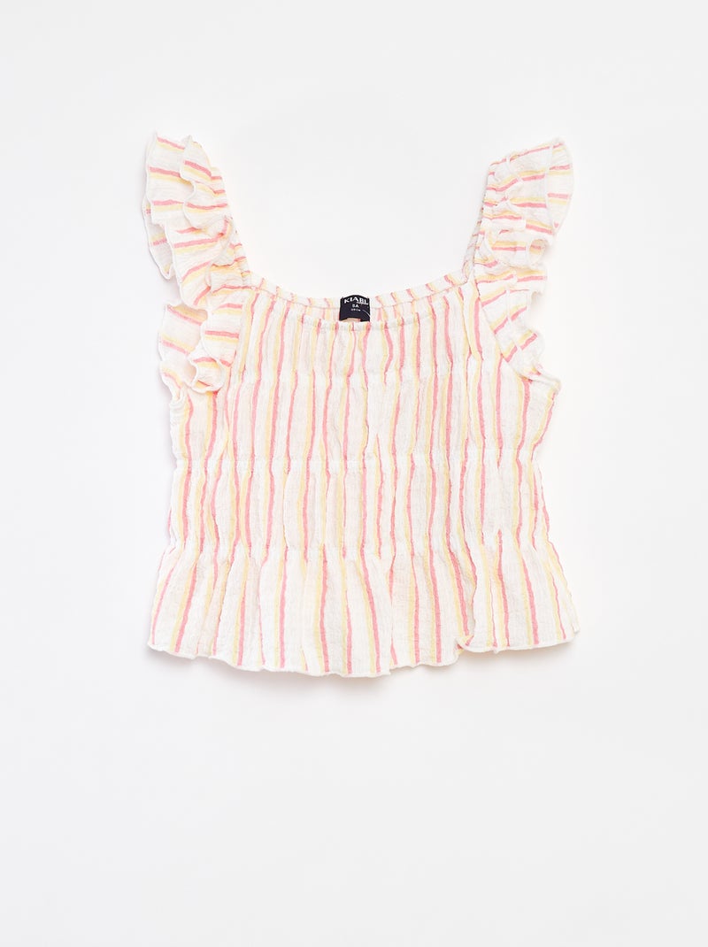 Camiseta de tirantes de punto gofrado Blanco - Kiabi