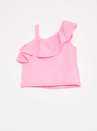 Camiseta de tirantes de punto gofrado