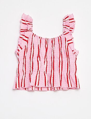 Camiseta de tirantes de punto gofrado
