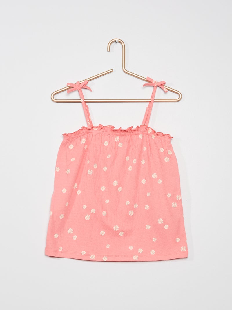 Camiseta de tirantes de punto gofrado ROSA - Kiabi