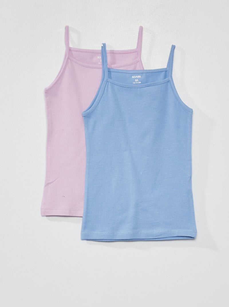 Pack De 2 Camisetas Interiores De Tirantes Para Niño - 100% Algodón Orgánico, Corte Cómodo, Cuello Redondo