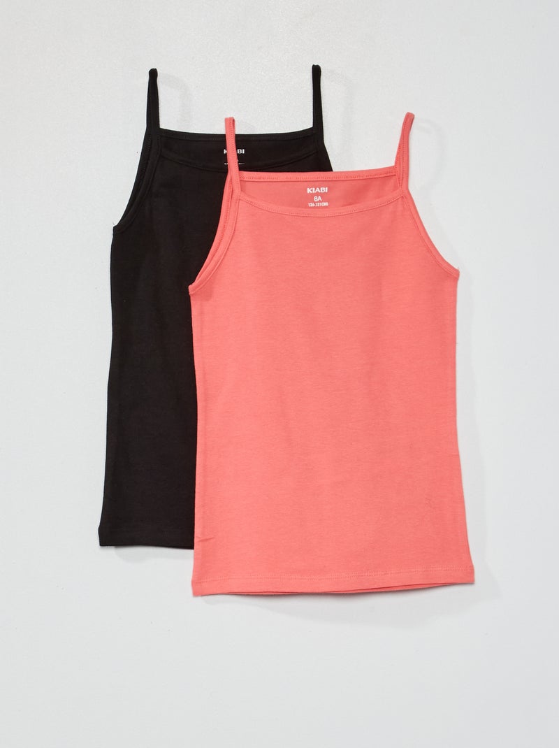 Camiseta de tirantes de punto liso  - Pack de 2 ROSA - Kiabi
