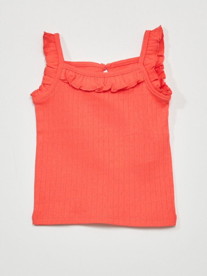 Camiseta de tirantes de punto pointelle Rojo - Kiabi