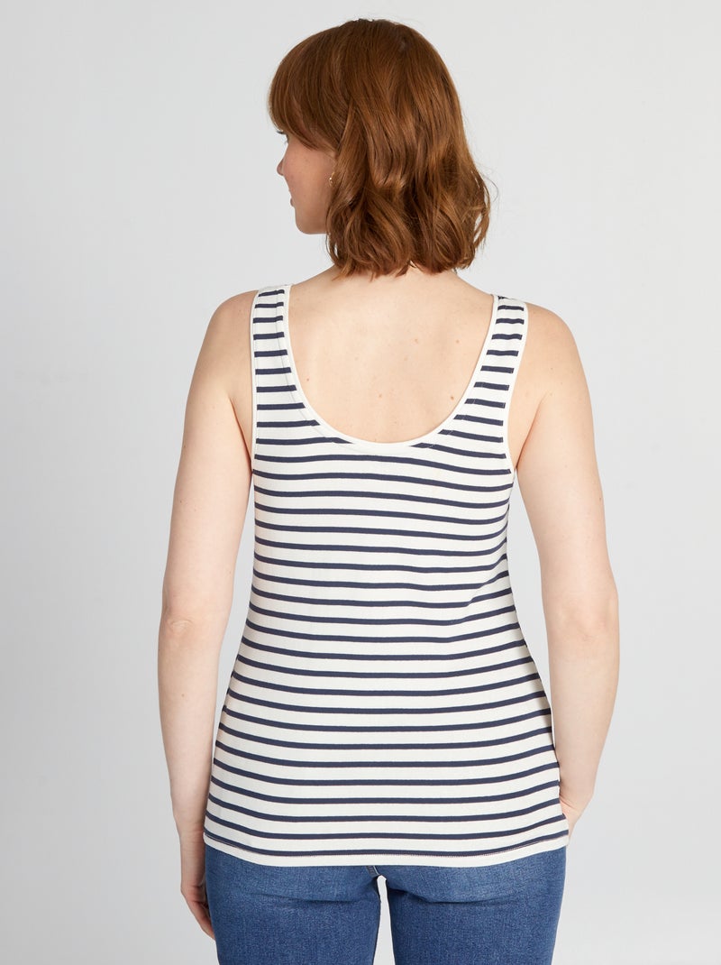 Camiseta de tirantes de rayas BLANCO - Kiabi