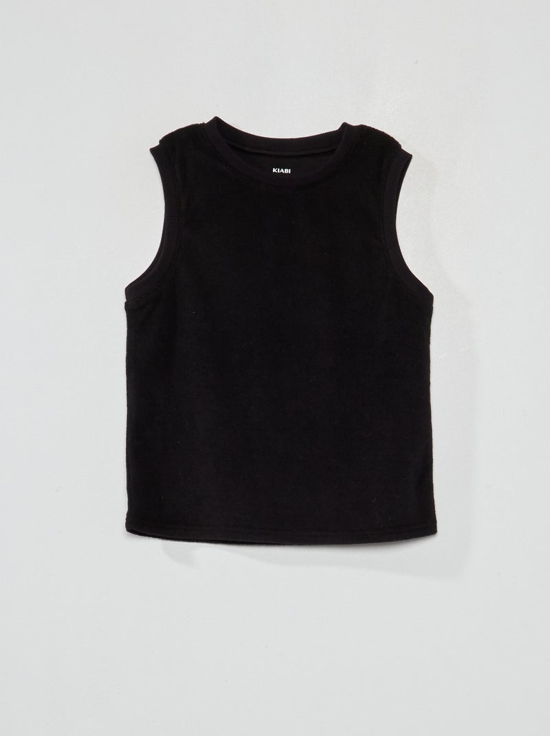 Camiseta de tirantes de rizo Negro - Kiabi