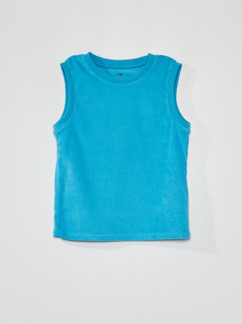 Camiseta de tirantes de rizo turquesa - Kiabi