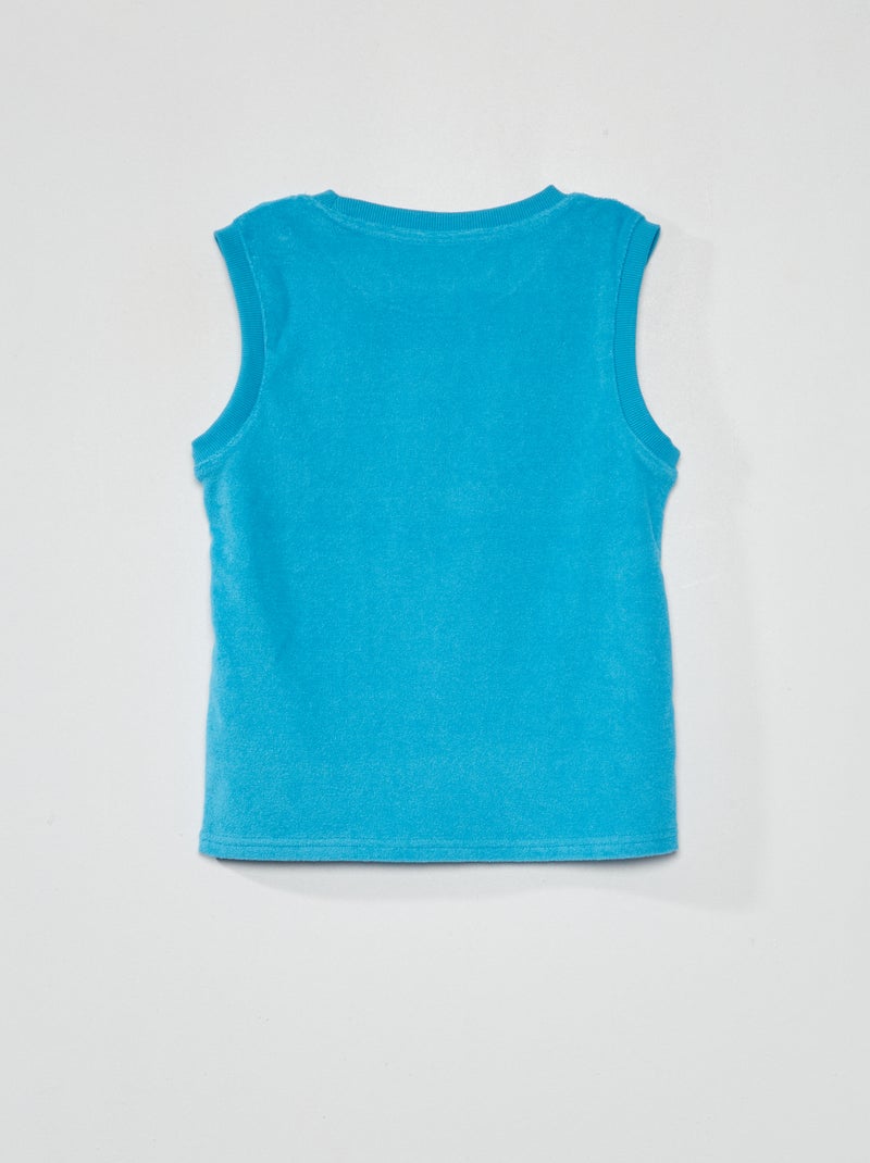 Camiseta de tirantes de rizo turquesa - Kiabi