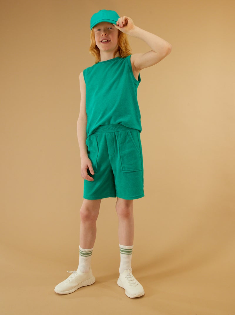 Camiseta de tirantes de rizo Verde - Kiabi