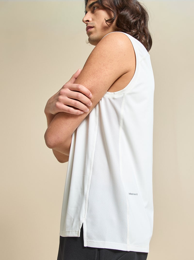 Camiseta de tirantes deportiva con malla en los laterales - (ekstract) Blanco - Kiabi