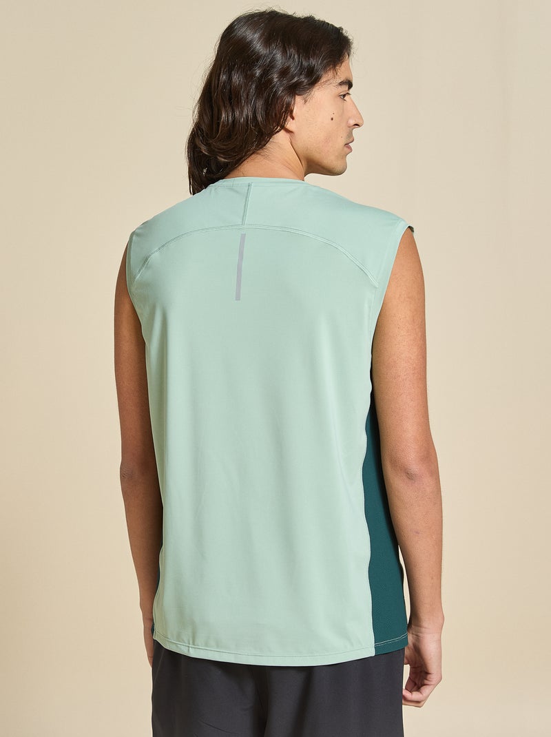 Camiseta de tirantes deportiva con malla en los laterales - (ekstract) Verde - Kiabi