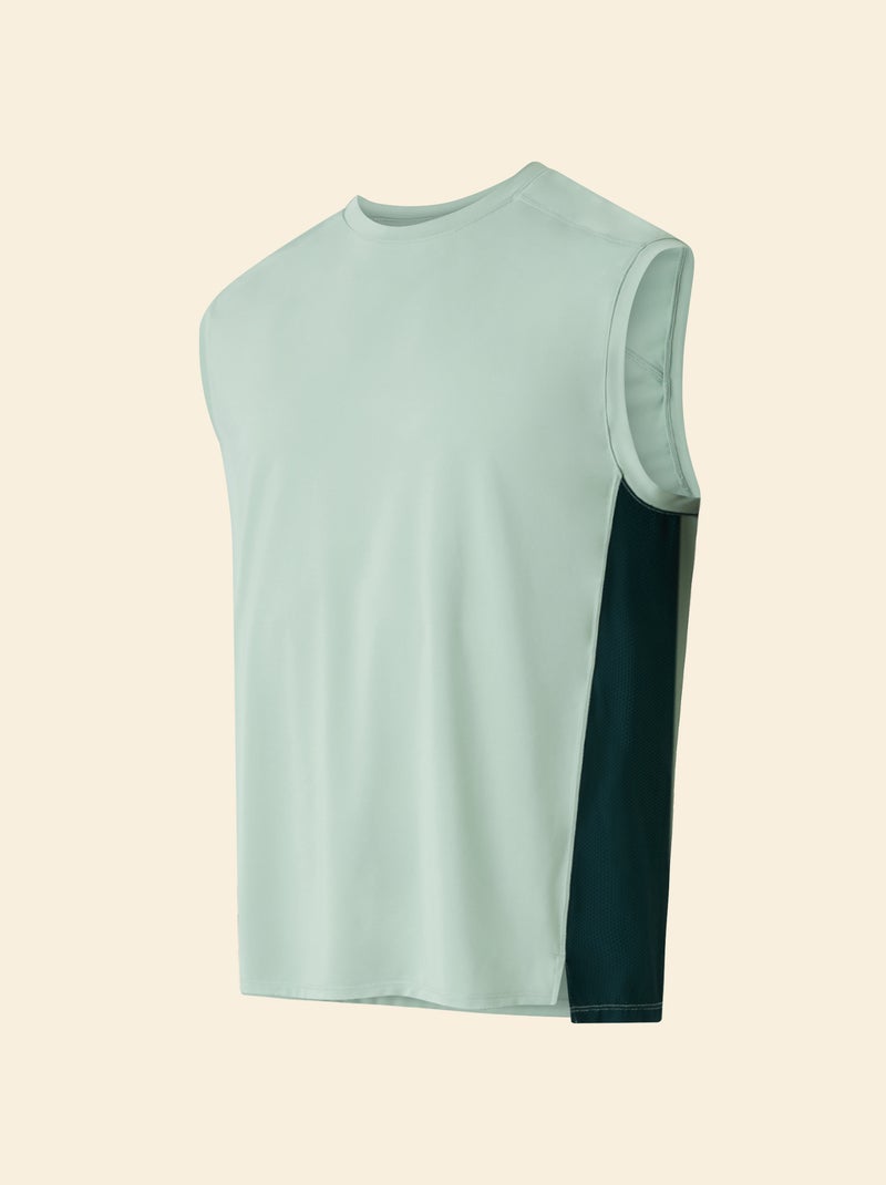 Camiseta de tirantes deportiva con malla en los laterales - (ekstract) Verde - Kiabi