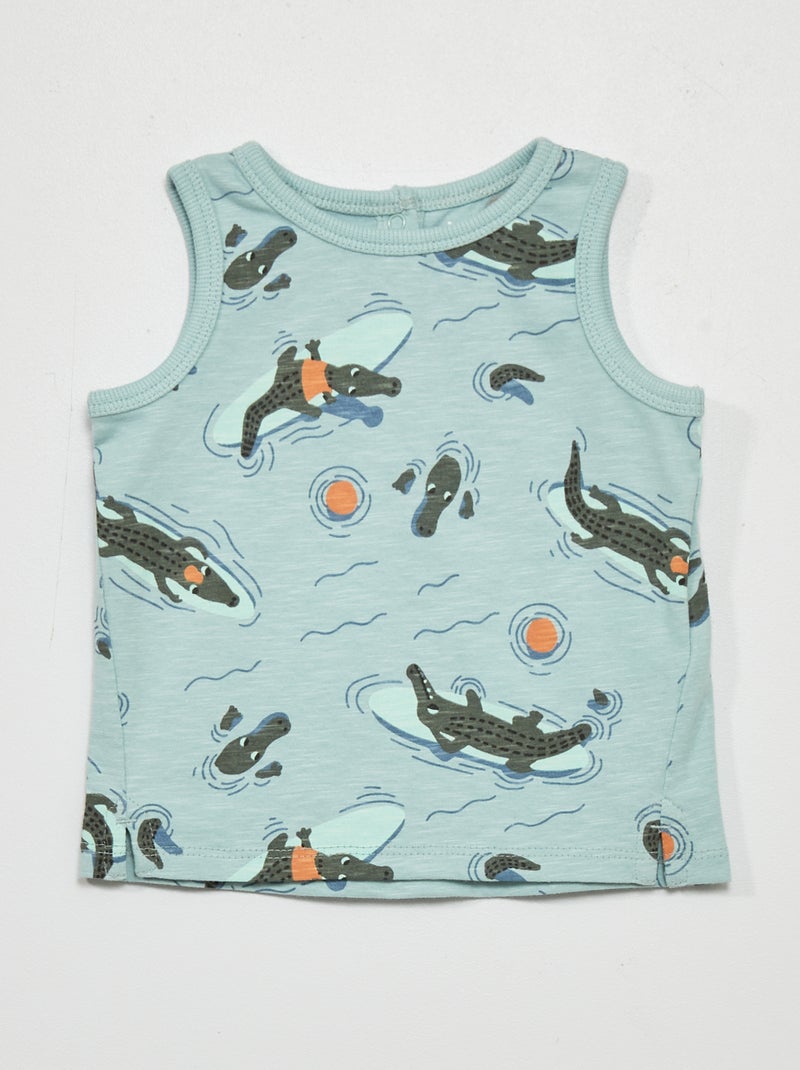 Camiseta de tirantes estampada AZUL - Kiabi