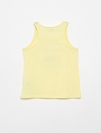 Camiseta de tirantes estampada con cuello redondo