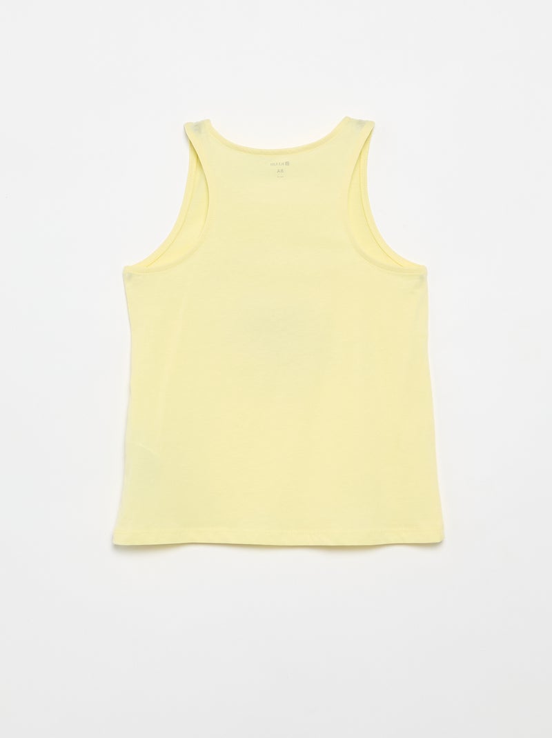 Camiseta de tirantes estampada con cuello redondo Amarillo - Kiabi