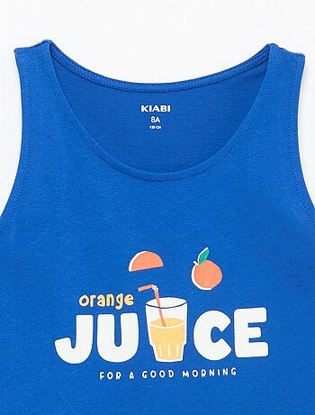 Camiseta de tirantes estampada con cuello redondo