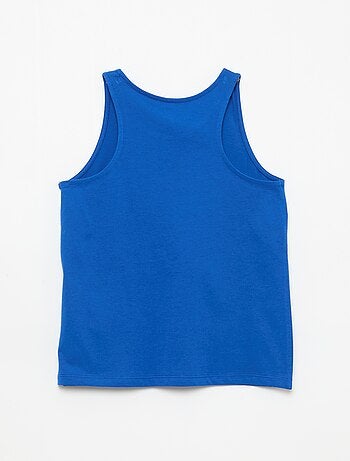 Camiseta de tirantes estampada con cuello redondo