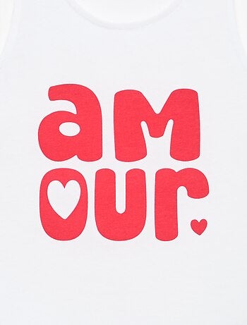 Camiseta de tirantes estampada con cuello redondo