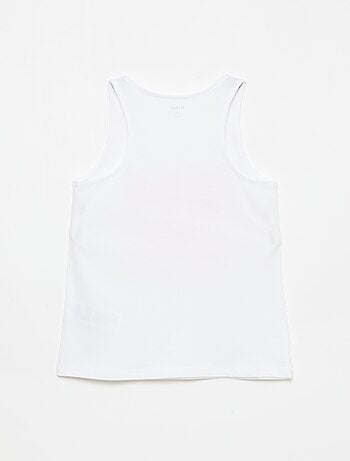 Camiseta de tirantes estampada con cuello redondo