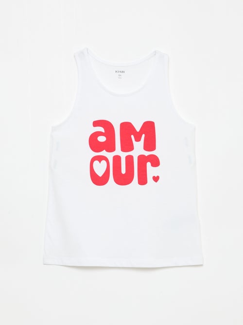 Camiseta de tirantes estampada con cuello redondo - Kiabi