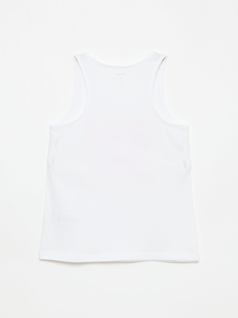 Camiseta de tirantes estampada con cuello redondo Blanco - Kiabi