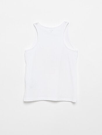 Camiseta de tirantes estampada con cuello redondo