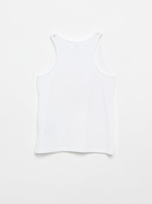 Camiseta de tirantes estampada con cuello redondo - Kiabi Camiseta de tirantes estampada con cuello redondo - Kiabi