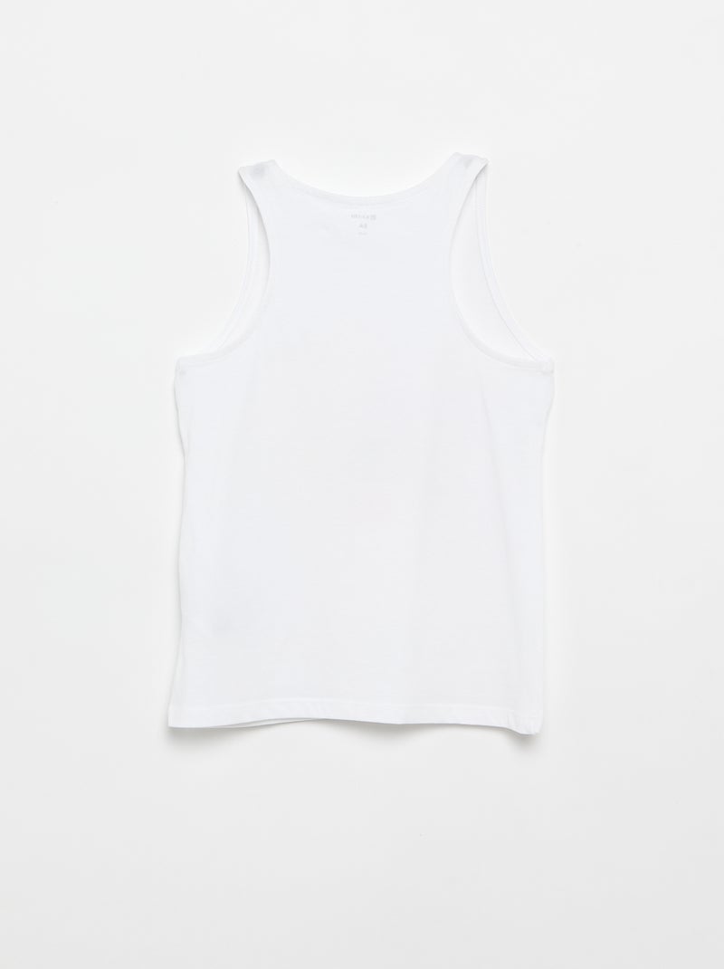 Camiseta de tirantes estampada con cuello redondo Blanco - Kiabi