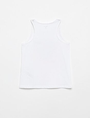 Camiseta de tirantes estampada con cuello redondo