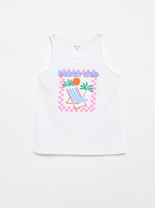 Camiseta de tirantes estampada con cuello redondo - Kiabi