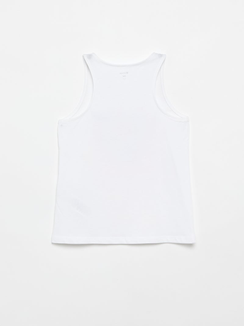 Camiseta de tirantes estampada con cuello redondo Blanco - Kiabi