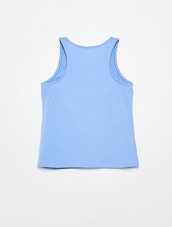Camiseta de tirantes estampada con cuello redondo