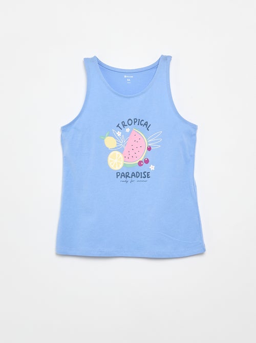 Camiseta de tirantes estampada con cuello redondo - Kiabi