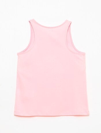 Camiseta de tirantes estampada con cuello redondo