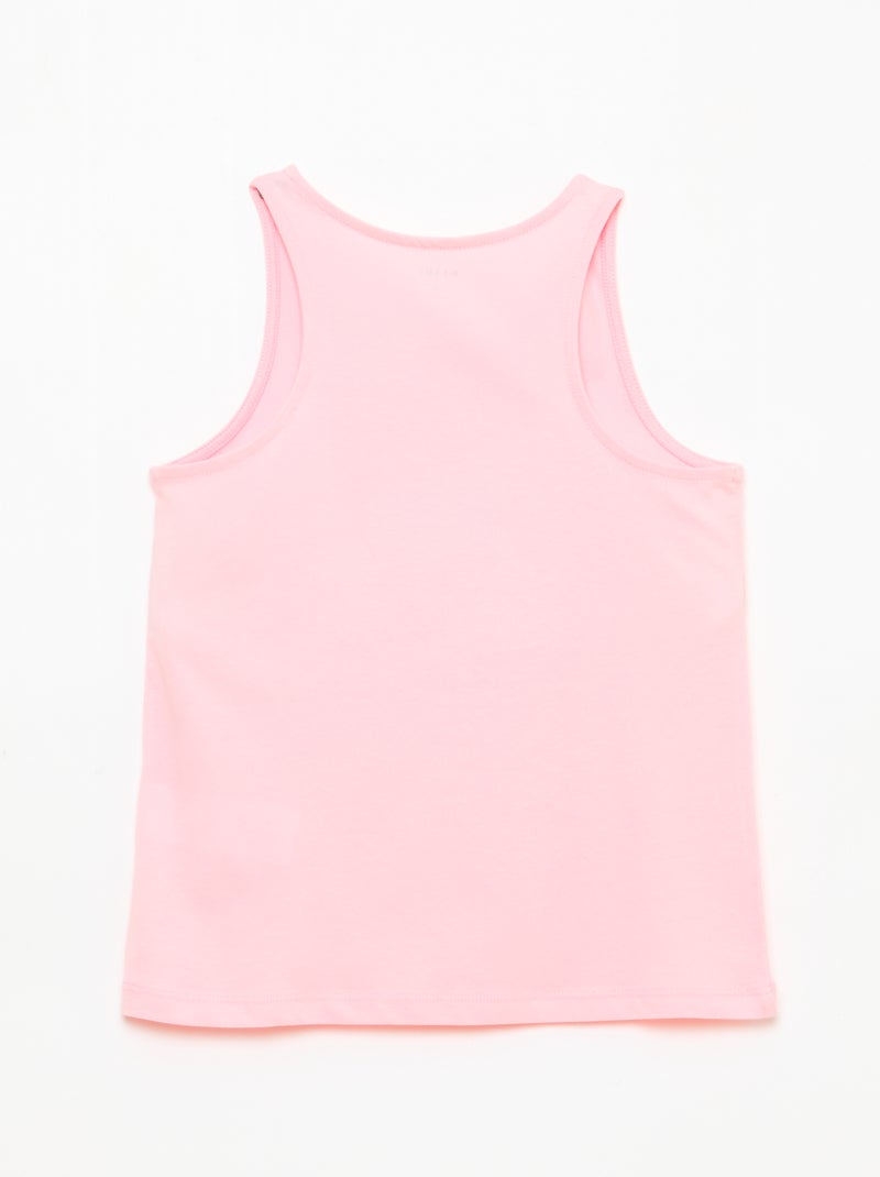 Camiseta de tirantes estampada con cuello redondo Rosa - Kiabi