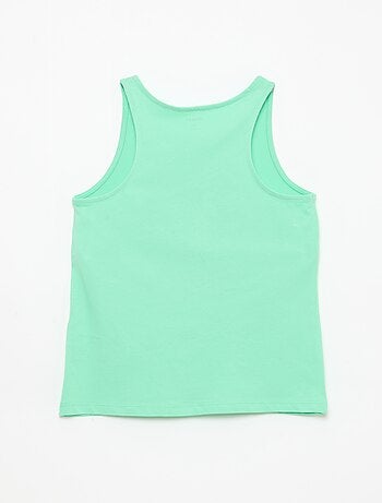 Camiseta de tirantes estampada con cuello redondo