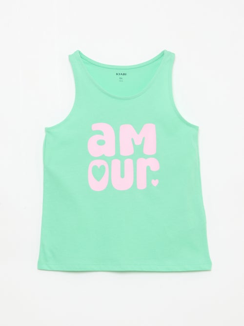 Camiseta de tirantes estampada con cuello redondo - Kiabi