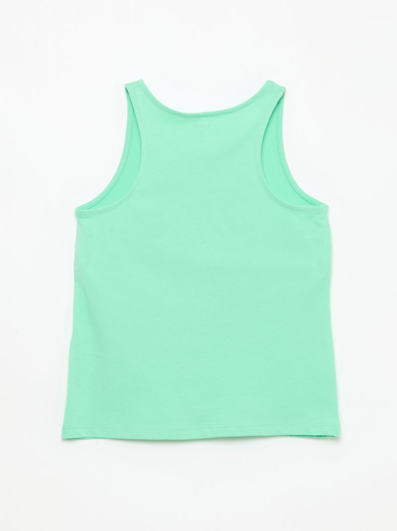 Camiseta de tirantes estampada con cuello redondo Verde - Kiabi